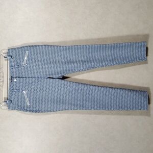2/$25 04109 J. McLaughlin teal, tan, & white high rise zip leg pants 8 NEW